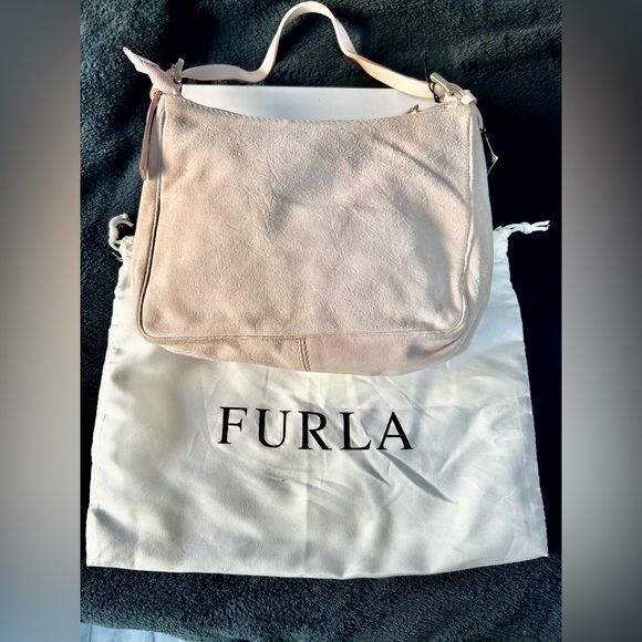 New Authentic Furla Pink Suede Purse - Picture 6 of 15